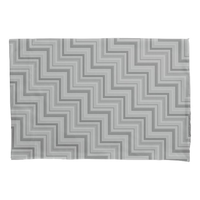 Grey stripes stairs pattern pillow case (Front)