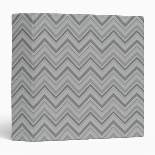 Grey stripes zigzag pattern 3 ring binder (Front/Spine)