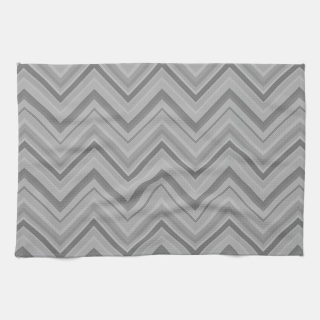 Grey stripes zigzag pattern towel (Horizontal)