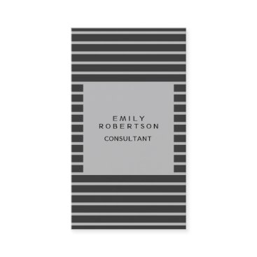 Grey Stripped Minimalist Modern Plain Creative Business Card Grey Stripped Minimalist Modern Plain Creative Business Card