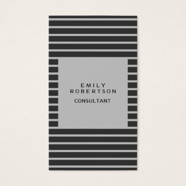 Grey Stripped Minimalist Modern Plain Creative Business Card Grey Stripped Minimalist Modern Plain Creative Business Card