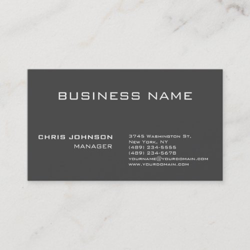 Grey Stylish Charm Manager Standard Business Card