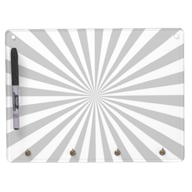 Grey Sun Burst Spinning Wheel Customize This Dry Erase Board With Keychain Holder (Front)