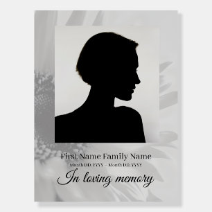 Grey sunflower funeral welcome sign foam bord