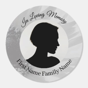 Grey sunflower memorial stickers