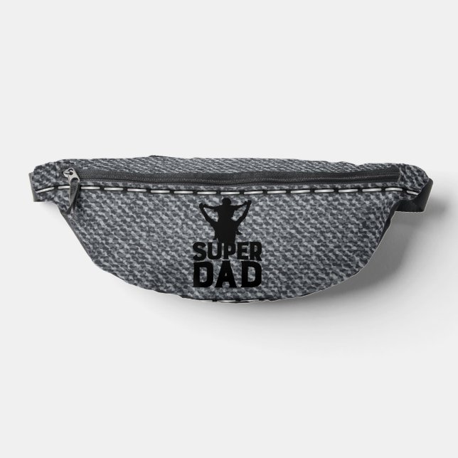 Grey Super Dad Happy Fathers Day 2026 Fanny Pack (Lay Down)