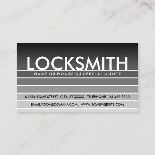 grey swatch LOCKSMITH Business Card