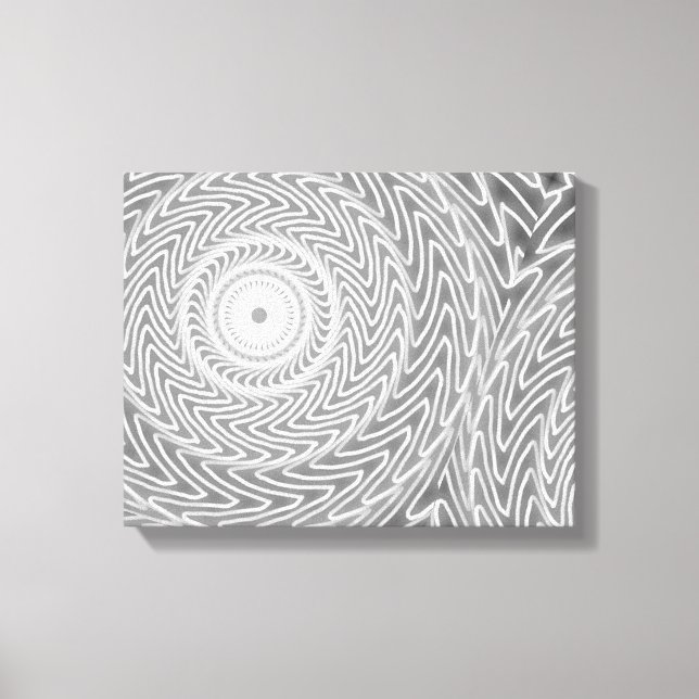 Grey swirl circles pattern canvas print (Front)