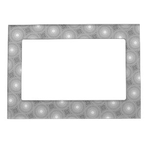 Grey swirl circles pattern magnetic frame