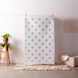 Grey Swiss Cross Modern Pattern Fabric