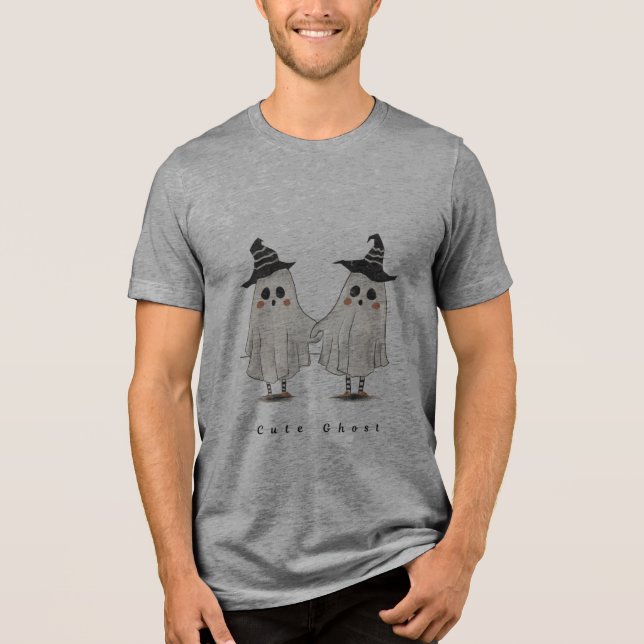 grey t shirt with hallowen design (Front)