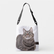 Canvas cross body bag Cat Bag Cat faces
