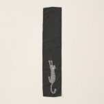 Grey Tabby Cat Hanging On | Funny Gray Striped Cat Scarf<br><div class="desc">Complete your outfit with this fun feline fashion accessory. Crazy grey tabby cat is hanging on to this cool scarf. Makes an original novelty gift for kitty lovers! Visit Jenn's Doodle World for more products featuring this striped gray cat design. ©Jenn Inashvili</div>