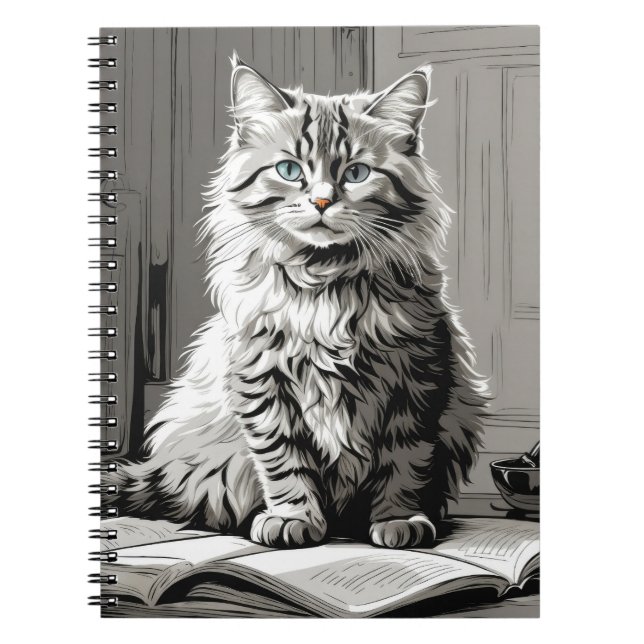 Grey Tabby Cat Notebook (Front)
