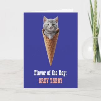 Grey Tabby Cone Card