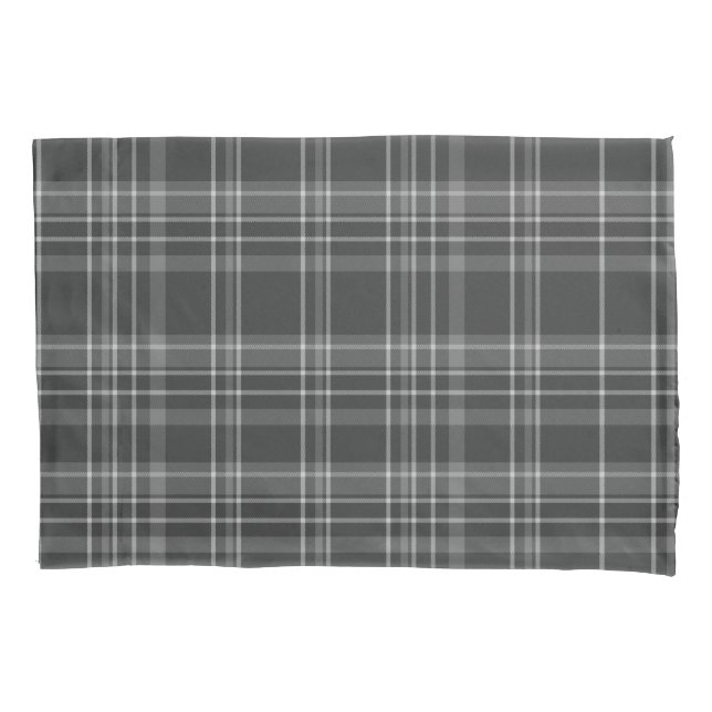 Grey Tartan Pattern Pillowcase (Front)