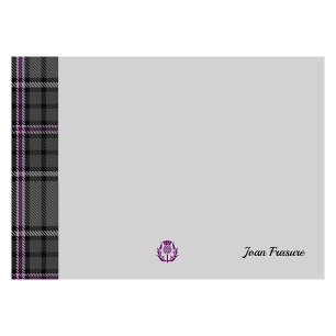 Grey Tartan & Scottish Thistle Gray Personalized Post-it Notes