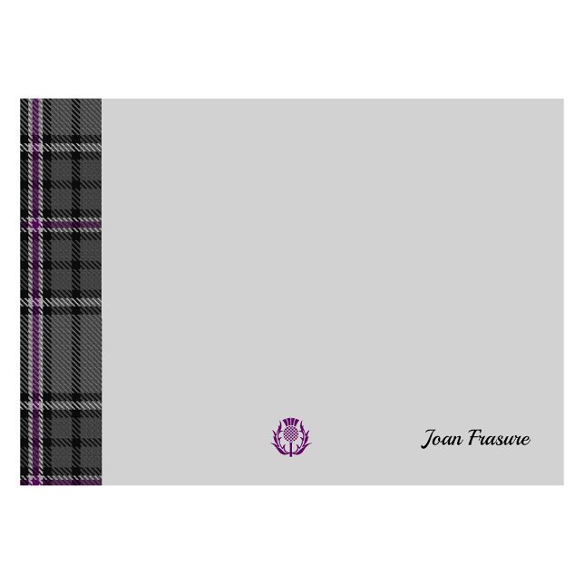 Grey Tartan & Scottish Thistle Gray Personalized Post-it Notes (Creator Uploaded)