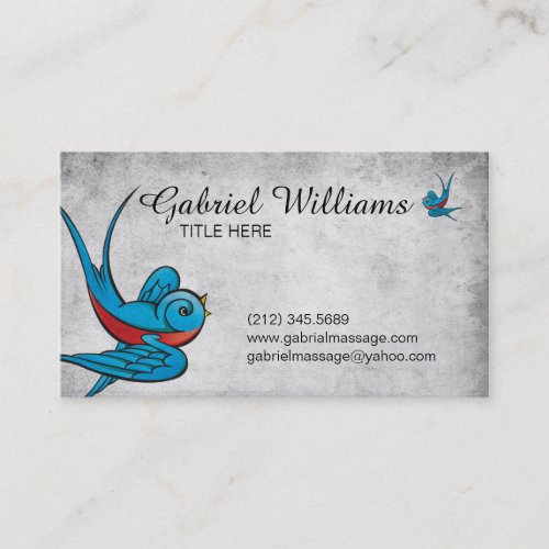 Grey Tattoo Swallow Creative Appointment Card