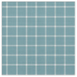 Grey Teal and White windowpane gingham  Fabric