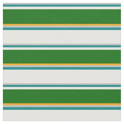 Grey, Teal, Mint Cream, Dark Green, and Orange Fabric