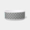 Grey Teal Quatrefoil Custom Name Dog Bowl