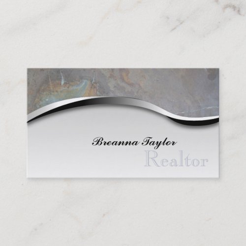 Grey Teal Rock Realtor Realestate Business Card