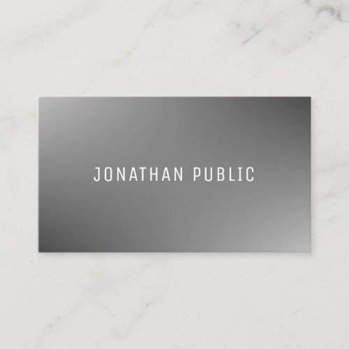 Grey Template Professional Trendy Elegant Modern Business Card