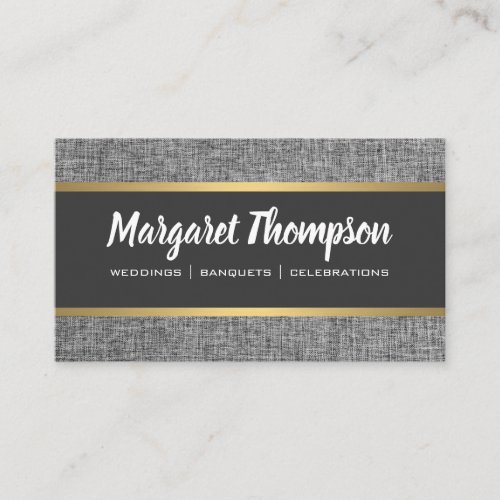 Grey Texture  Gold Metallic Business Card