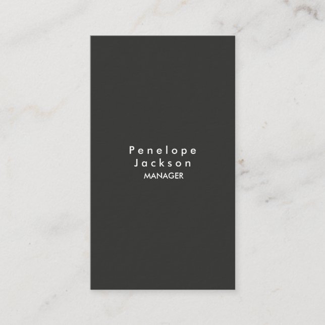 Grey Texture Modern Plain Professional Stylish Business Card (Front)