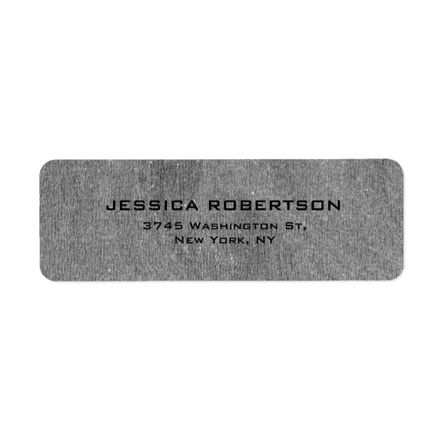 Grey Texture Plain Elegant Modern Trendy Label (Front)