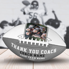 Grey Thank you Coach Team Name and Team Photo Football