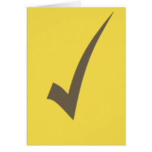 Grey Tick Check Symbol Sign Mark Greeting Card