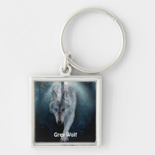 GREY TIMBER WOLF Luggage Pull \ Keychain