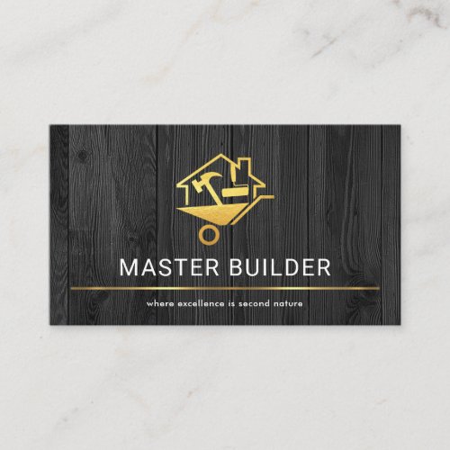 Grey Timber Wood Carpentry Handyman Business Card