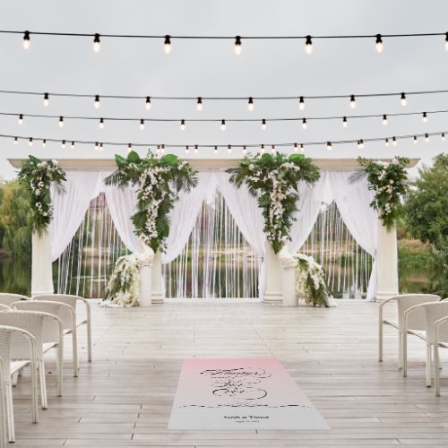 Grey to Pink Ombre Always and Forever  Outdoor Rug