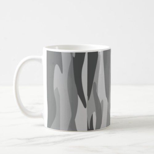 Grey Tone Abstract Camouflage Coffee Mug