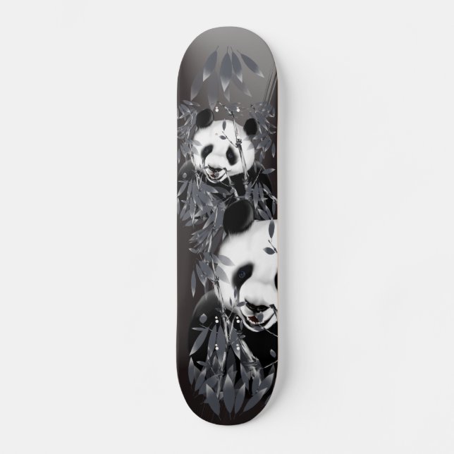 Grey Tone Panda Skateboard Deck (Front)