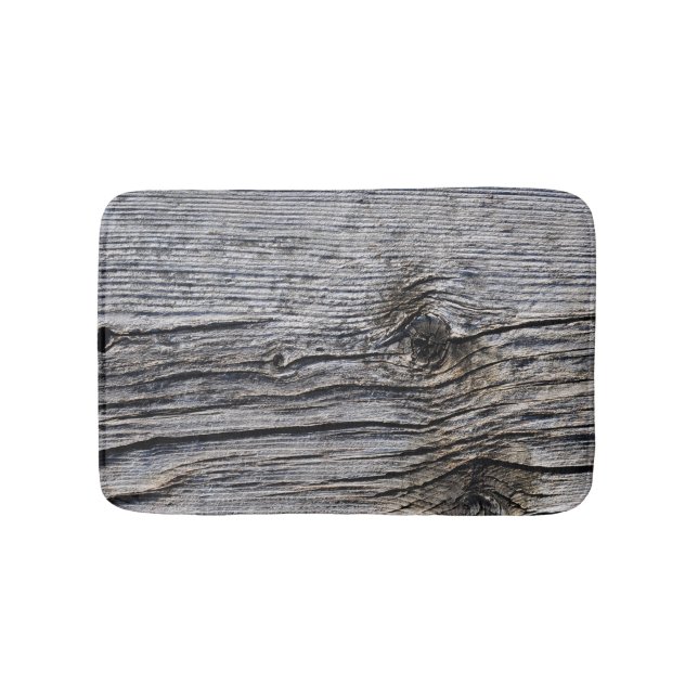 Grey-Toned Barn Wood-Board effect Photo Sample 2 Bathroom Mat (Front)