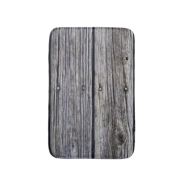 Grey-Toned Barn Wood-Board effect Photo Sample Bathroom Mat (Front Vertical)