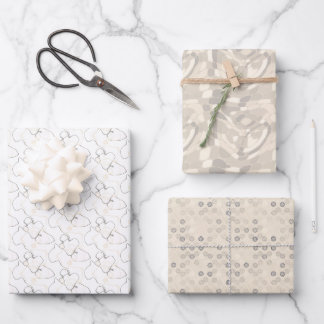 Grey Tones Wrapping Paper Set of 3