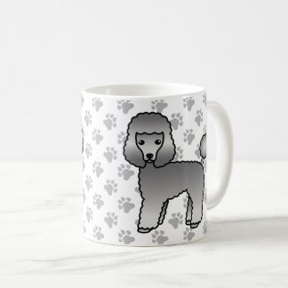 Grey Toy Poodle Cute Cartoon Dog Coffee Mug