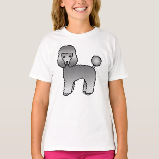 Grey Toy Poodle Cute Cartoon Dog T-Shirt