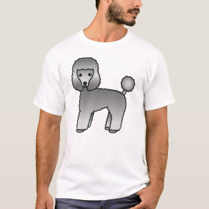 Grey Toy Poodle Cute Cartoon Dog T-Shirt