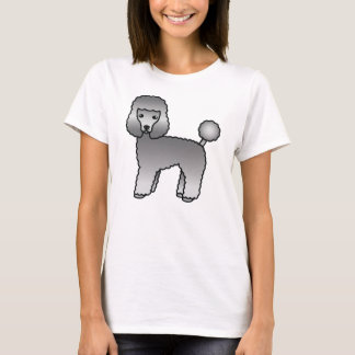 Grey Toy Poodle Cute Cartoon Dog T-Shirt