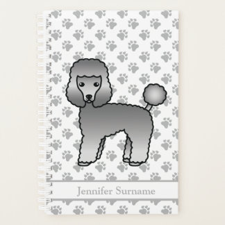 Grey Toy Poodle Cute Cartoon Dog &amp; Text Planner