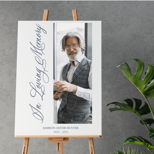 Grey Traditional  Elegant Photo Funeral Foam Board