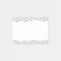Grey Trailing Vines Post-It Notes