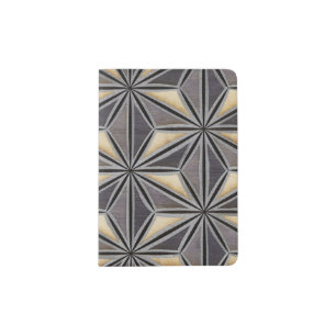 Grey Triangle Pattern Passport Holder