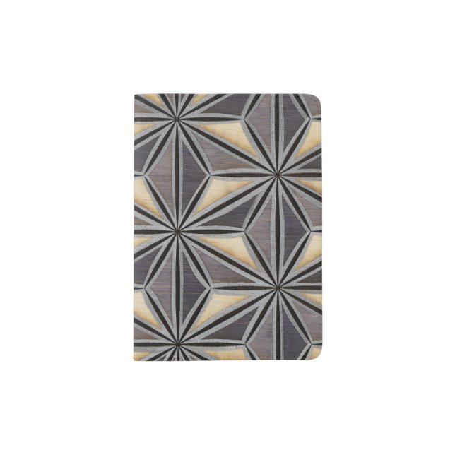 Grey Triangle Pattern Passport Holder (Front)